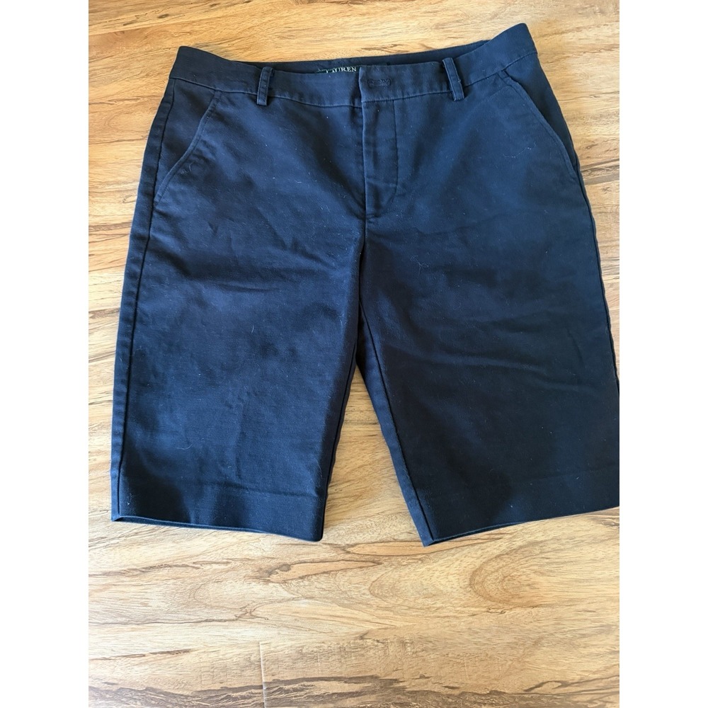Lauren Ralph Lauren Black Chino Bermuda Shorts - Size 2 Preppy‎